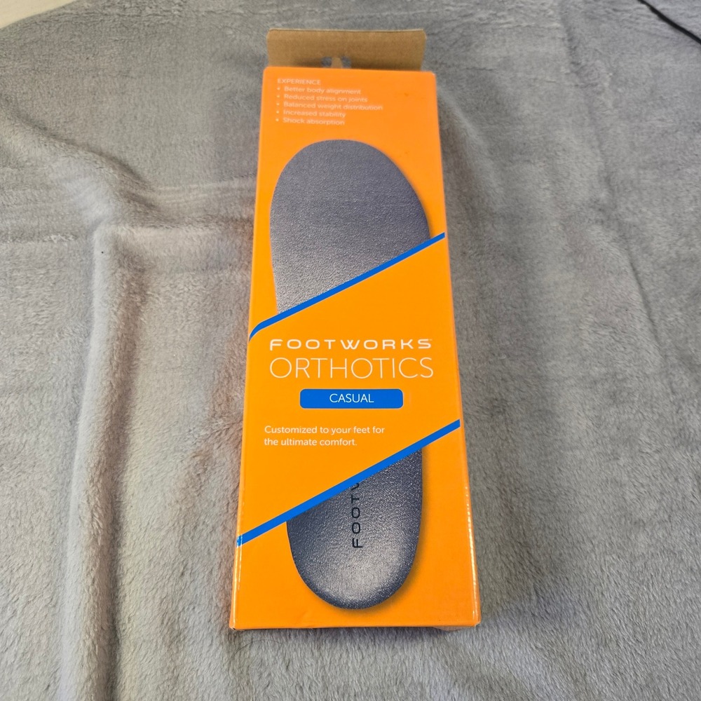Footworks‎ Casual Orthotics Mens Size 9 Charcoal Neutral Arch Support Insoles